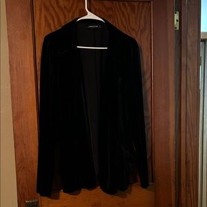 Mint Limit Elegant Black Velvet Blazer